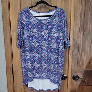 LuLaRoe Blue and Purple Patterned Tunic